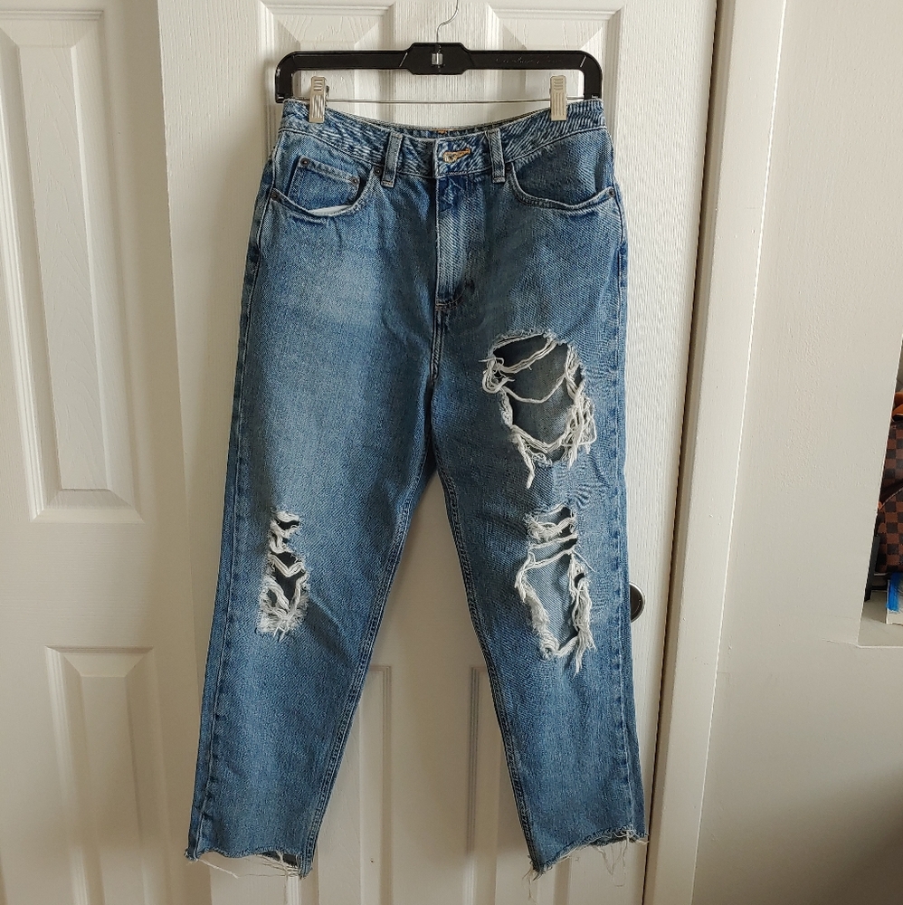ASOS Distressed High Waisted Mom Jeans